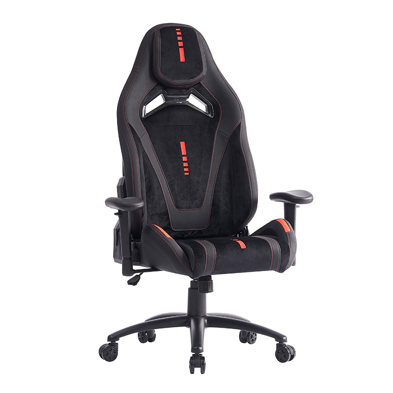 XL-1057 2D Armlen ergonomisk gamingstol i svart børstet skinn