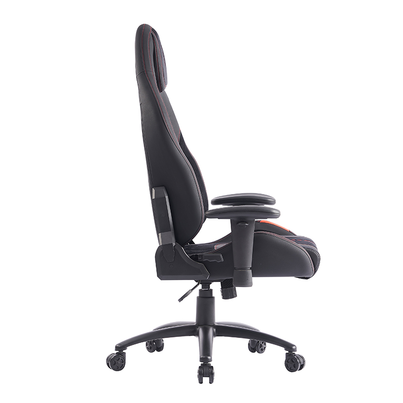 XL-1057 2D Armlen ergonomisk gamingstol i svart børstet skinn