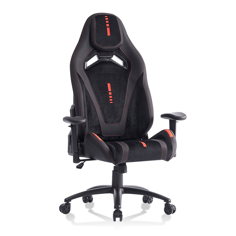 XL-1057 2D Armlen ergonomisk gamingstol i svart børstet skinn